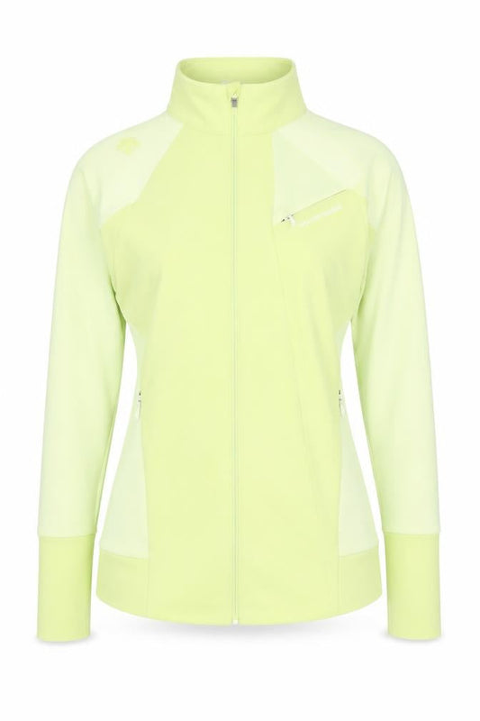 Descente Women’s Yellow Track Jacket Size 6 Slim Fit Full Zip