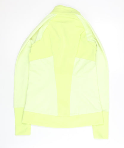 Descente Women’s Yellow Track Jacket Size 6 Slim Fit Full Zip