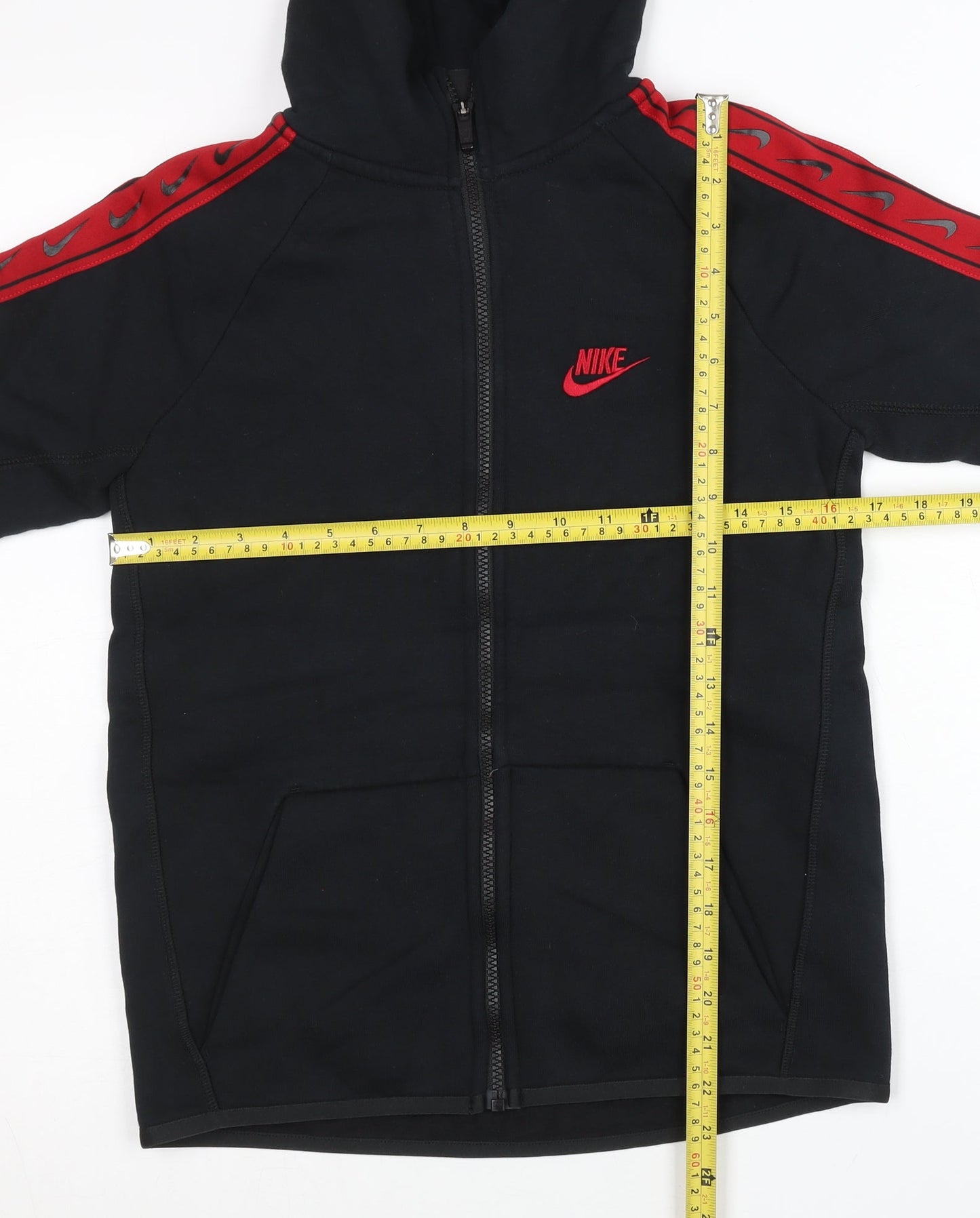 Nike Women Black Full Zip Hoodie L Sportswear Logo Jacket