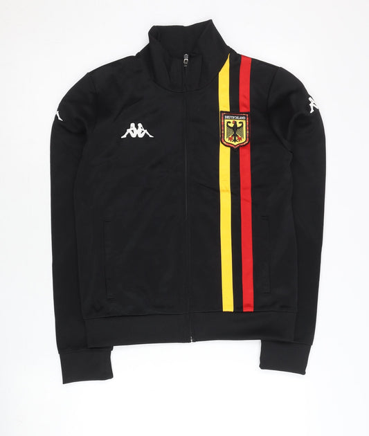 Kappa Womens Black Track Jacket Size 10 Germany Crest Football