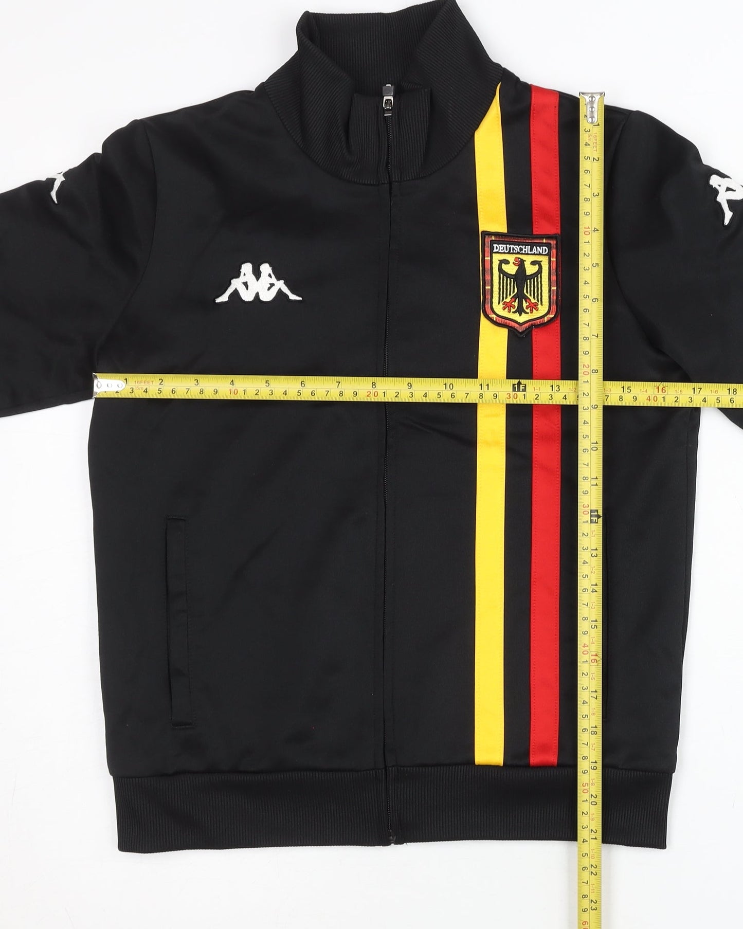 Kappa Womens Black Track Jacket Size 10 Germany Crest Football