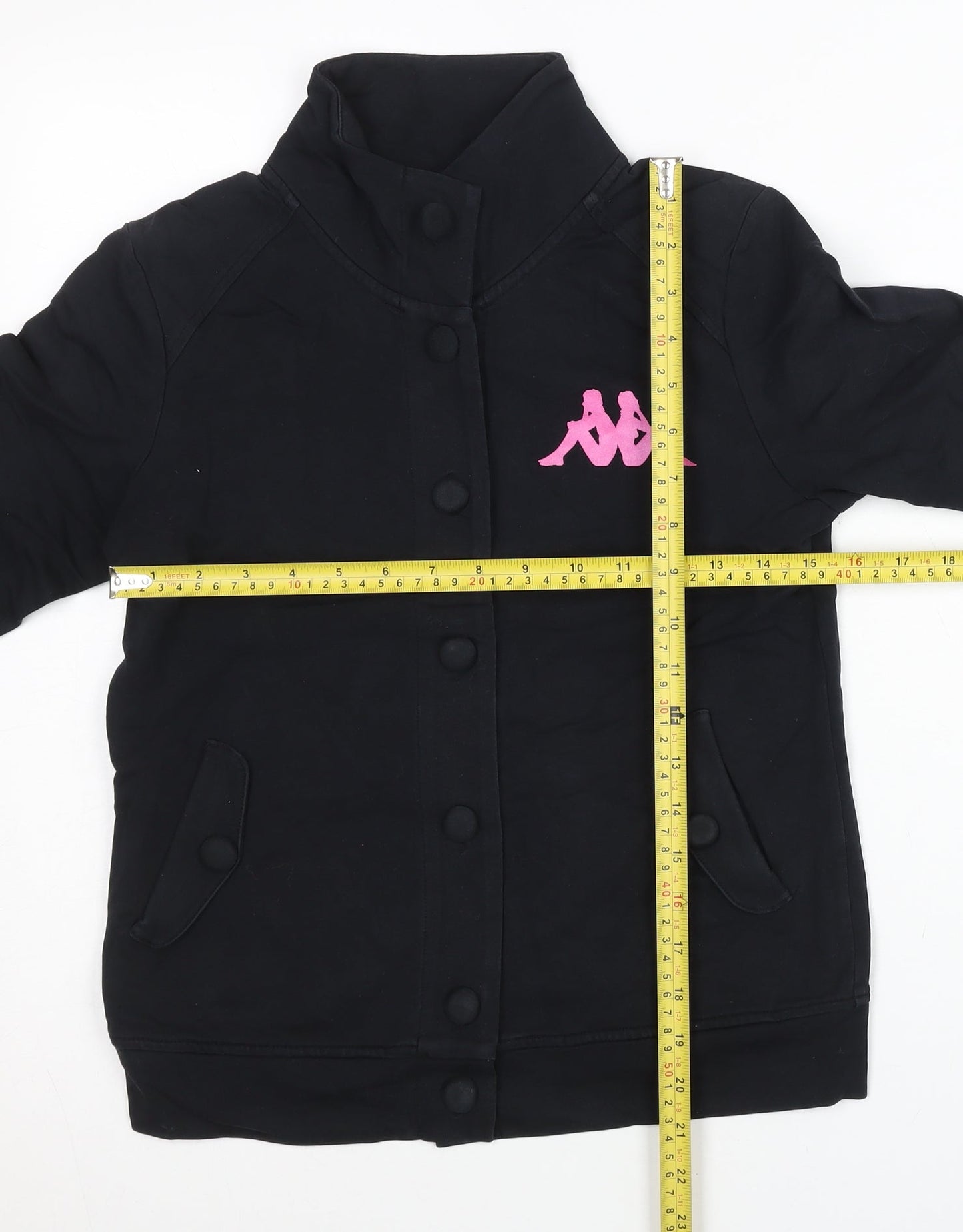 Womens UK Size 8 Kappa Black Bomber Jacket