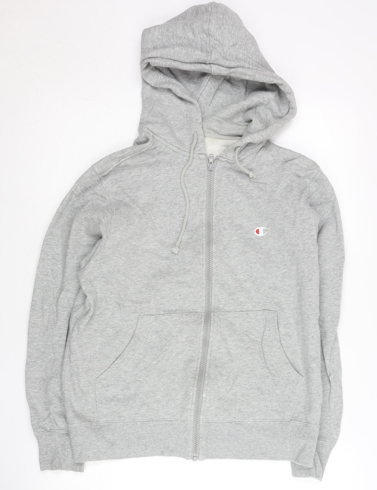 Champion Women’s Grey Full Zip Hoodie Sweatshirt Medium Cotton Blend