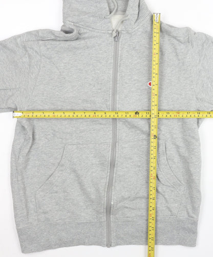 Champion Women’s Grey Full Zip Hoodie Sweatshirt Medium Cotton Blend