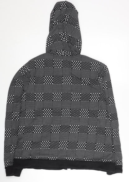 Adidas Womens Black Polka Dot Full Zip Hoodie Size 10