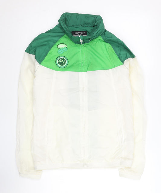 Kappa Womens Green White Size 12 Windbreaker Jacket Lightweight
