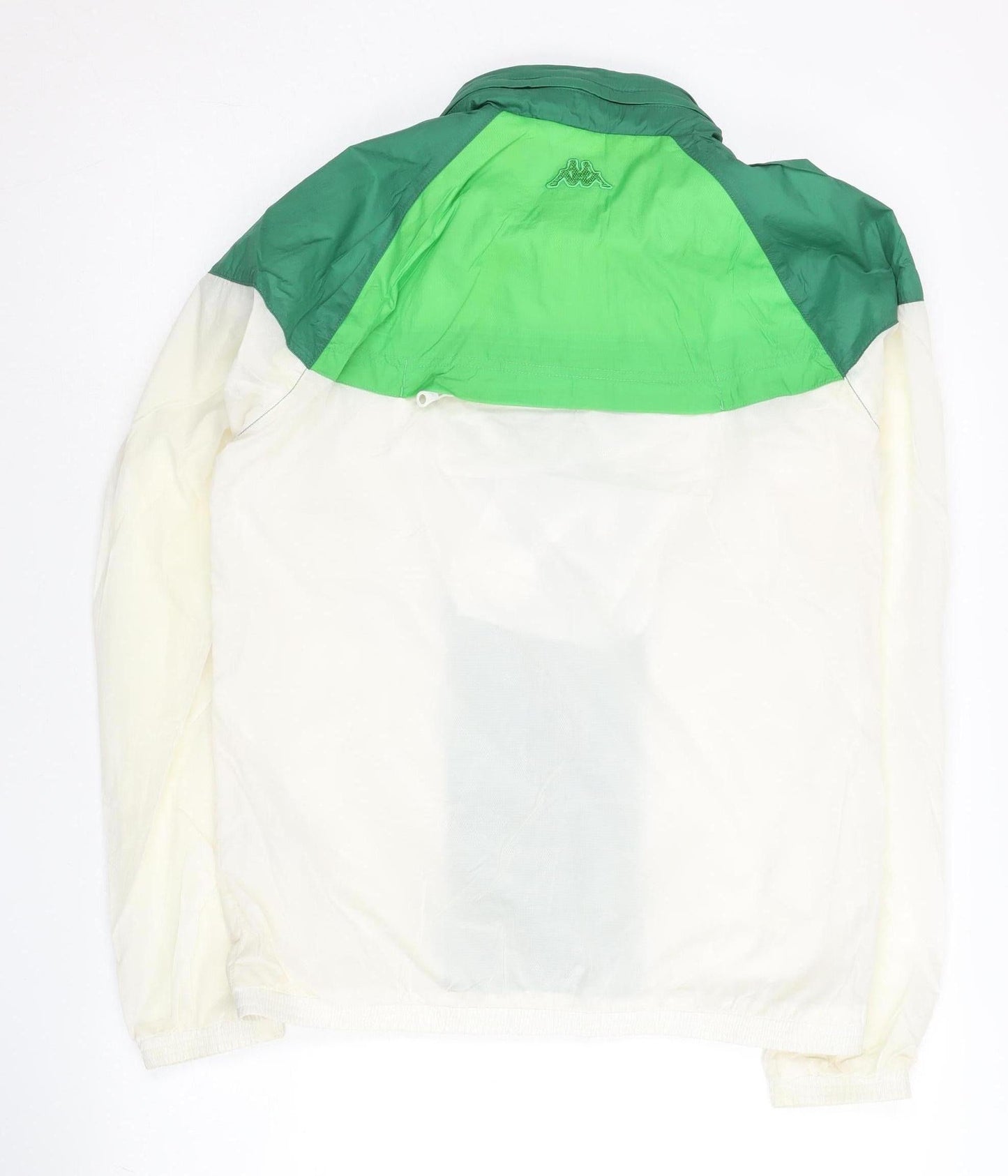Kappa Womens Green White Size 12 Windbreaker Jacket Lightweight