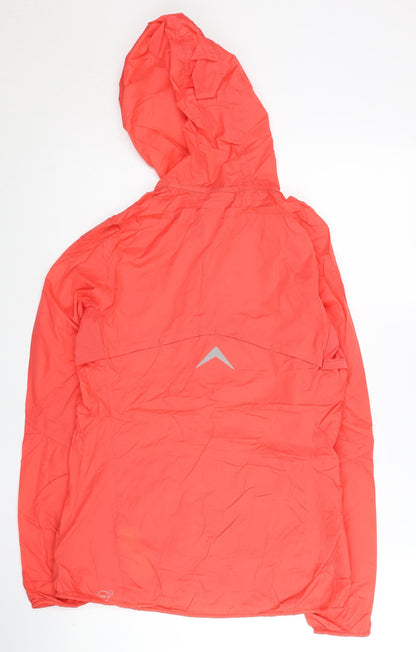 Puma Womens Red Windbreaker Jacket Size 8 Hooded Reflective