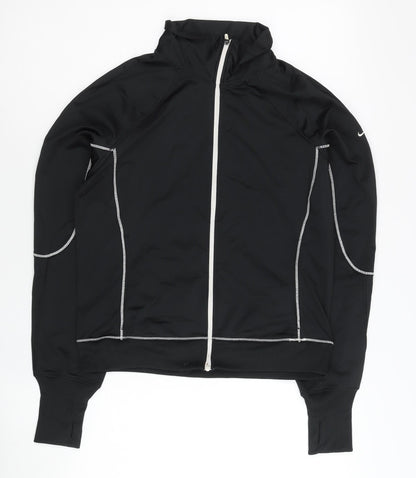 Nike Womens Black M Dri-Fit Track Jacket Running Gym Zip Up