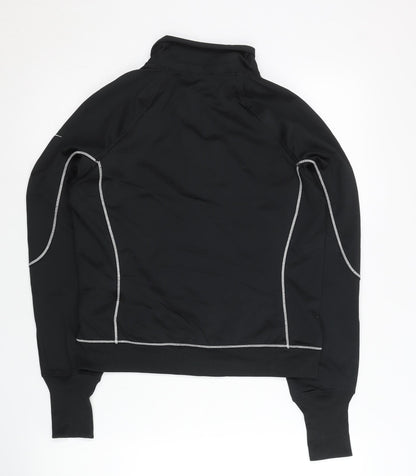 Nike Womens Black M Dri-Fit Track Jacket Running Gym Zip Up