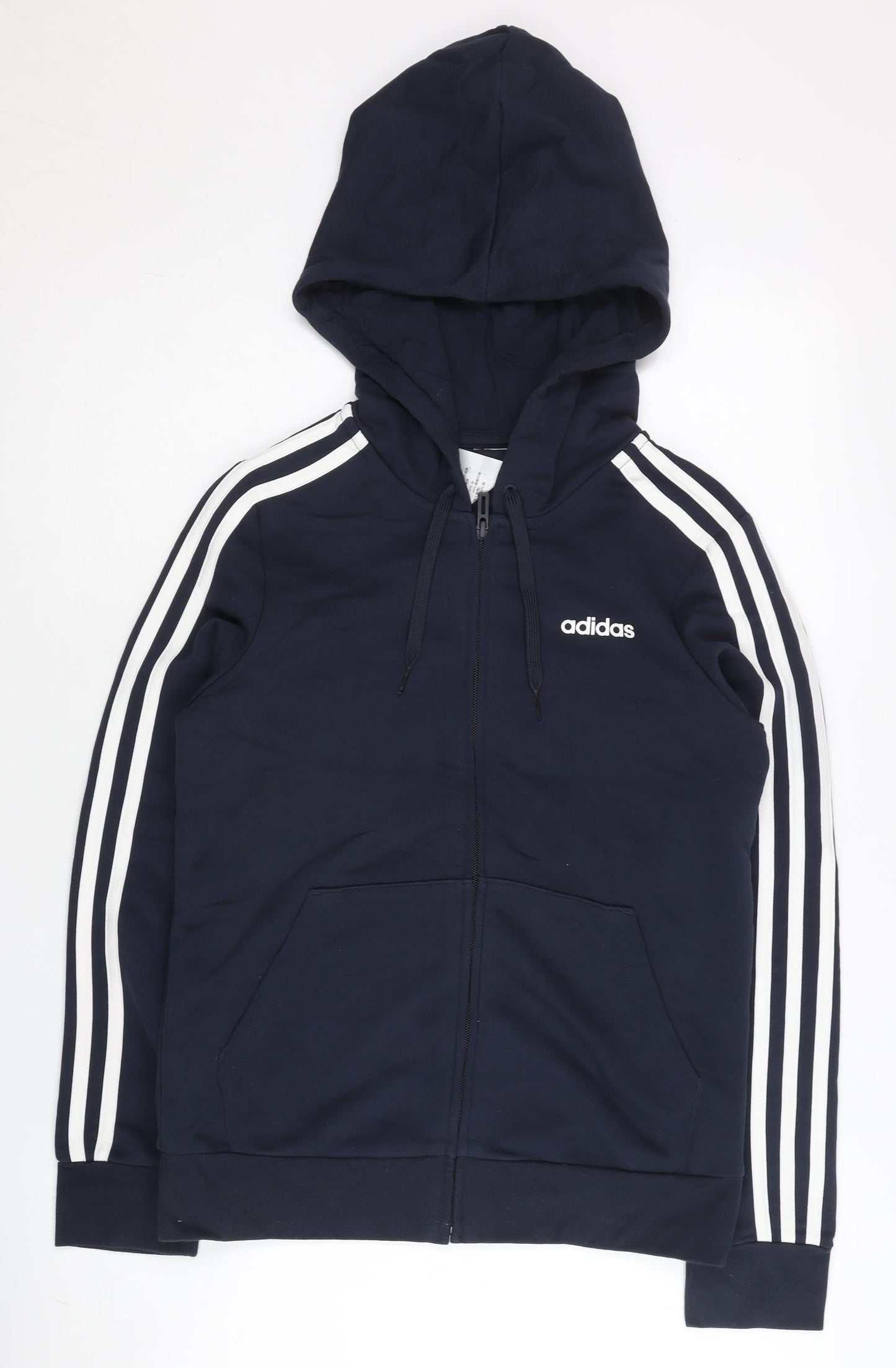 Adidas Womens Blue Full Zip Hoodie Size 10 Regular Fit Sportswear
