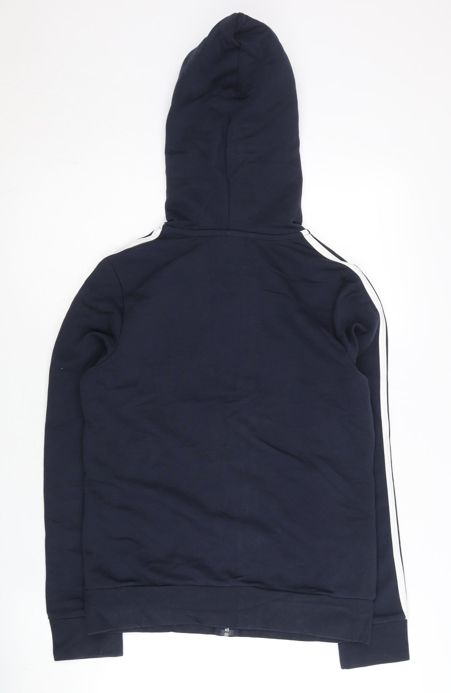 Adidas Womens Blue Full Zip Hoodie Size 10 Regular Fit Sportswear