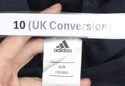 Adidas Womens Blue Full Zip Hoodie Size 10 Regular Fit Sportswear