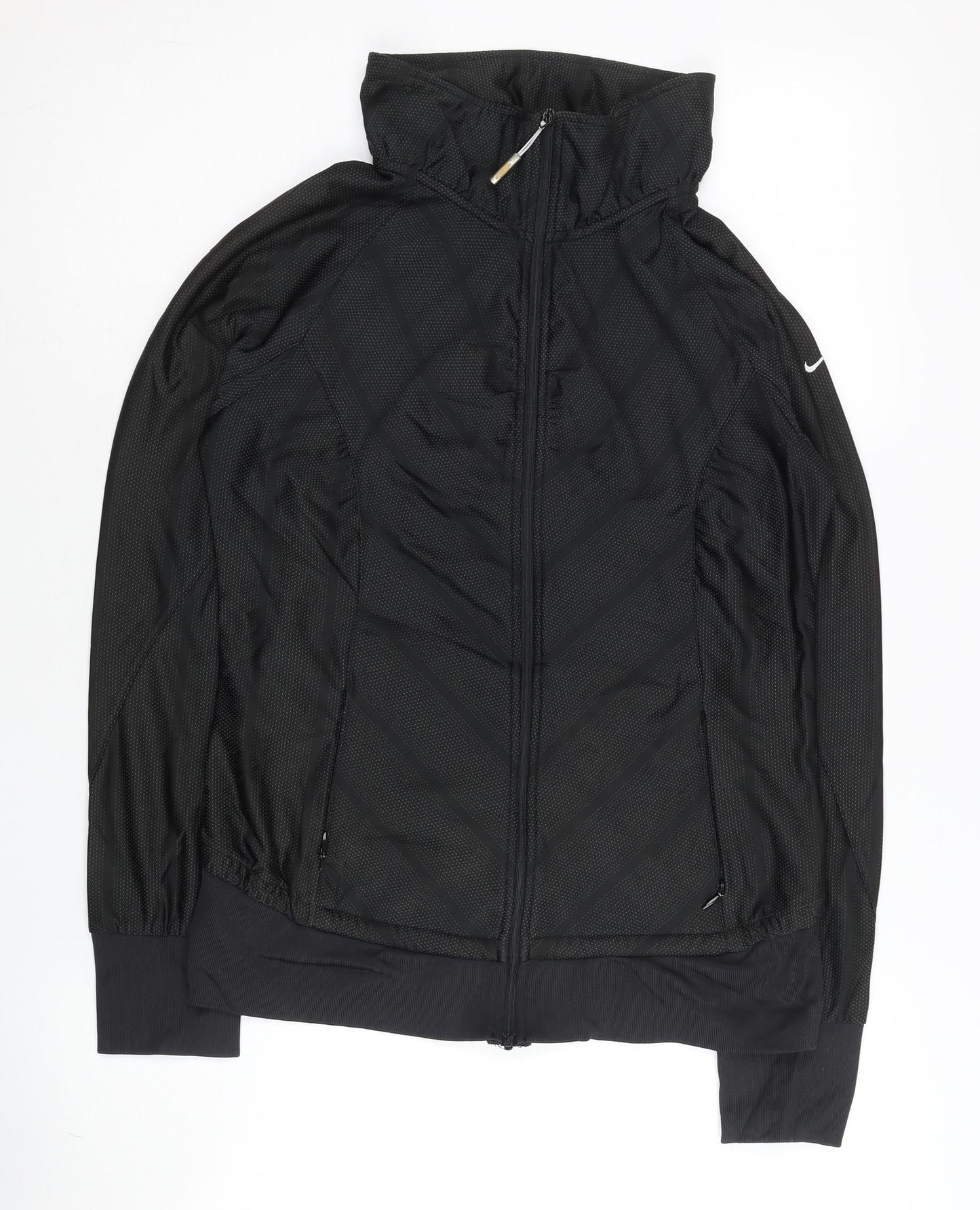 Nike Women’s Black Track Jacket Size 12 Lightweight Full Zip