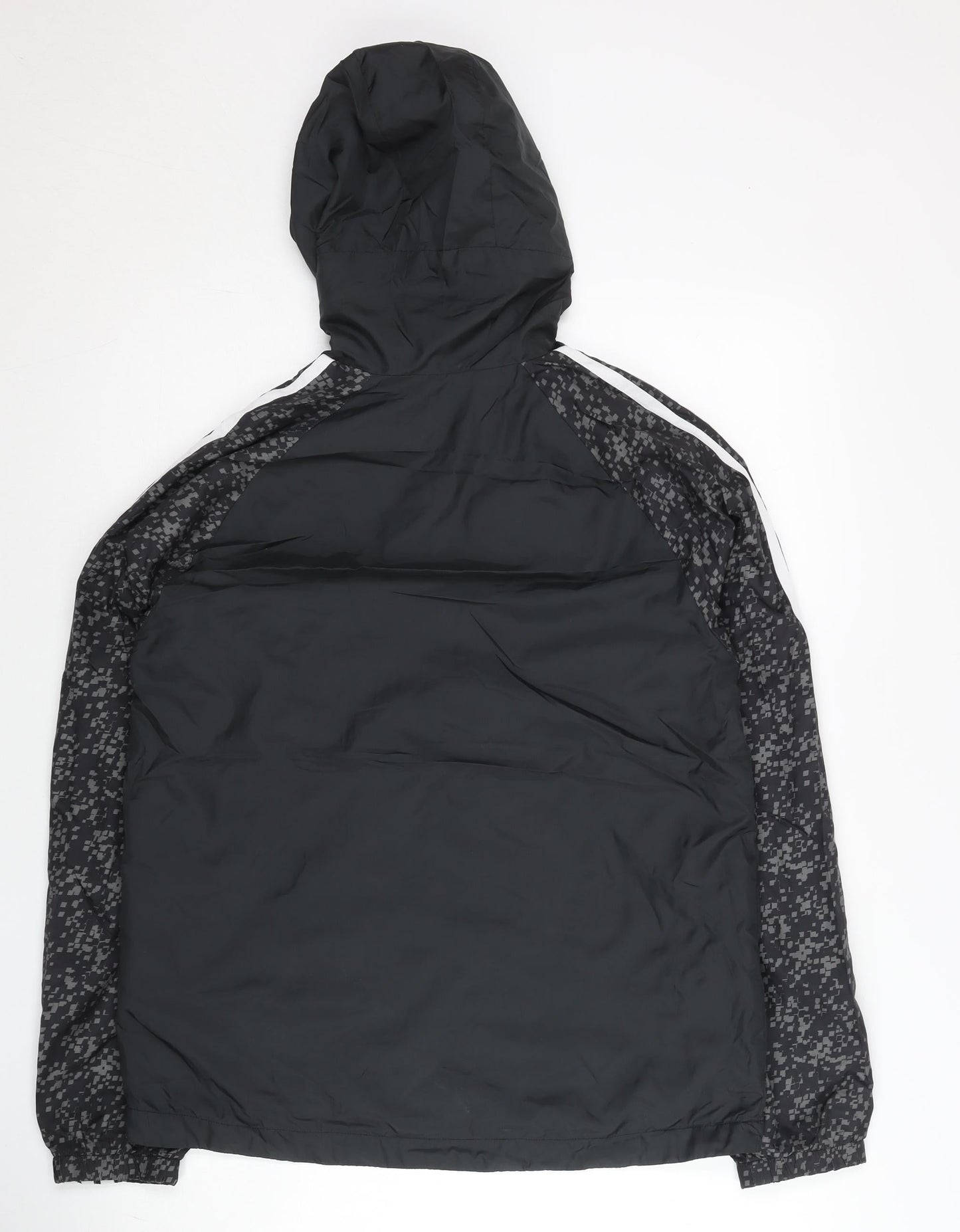 Adidas Womens Black Size 8 Windbreaker Jacket Hooded Full Zip