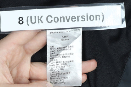 Adidas Womens Black Size 8 Windbreaker Jacket Hooded Full Zip