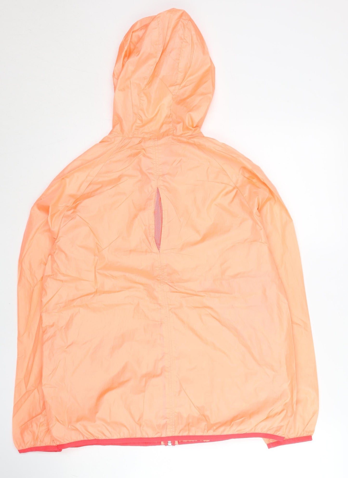 Adidas Womens Orange Size 14 Windbreaker Jacket Hooded Full Zip