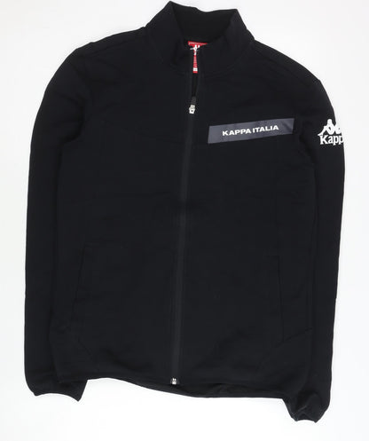 Kappa Women Black Track Jacket Size 14 Regular Full Zip Sportswear