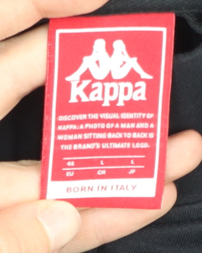 Kappa Women Black Track Jacket Size 14 Regular Full Zip Sportswear