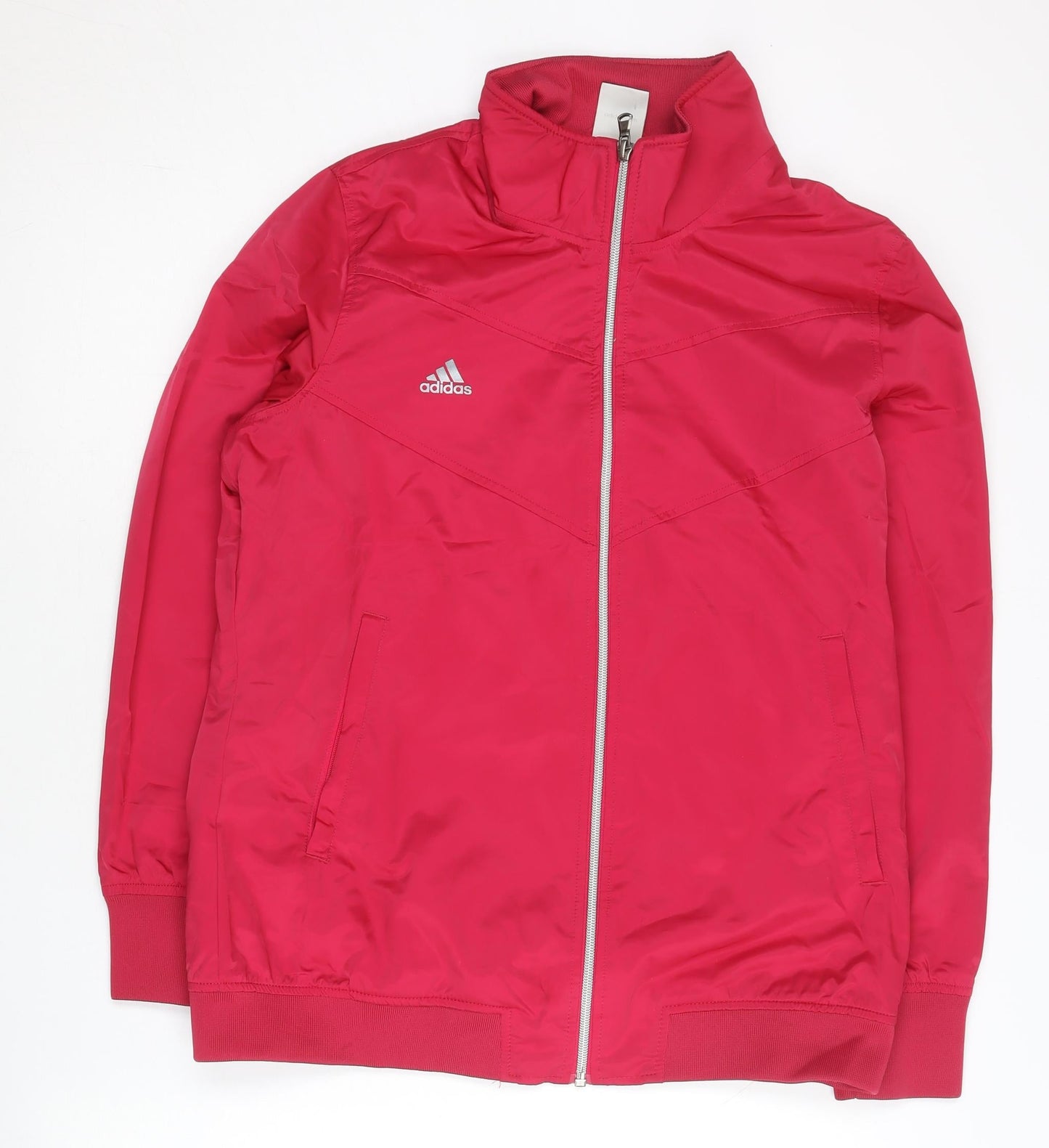 Adidas Womens Red Track Jacket Size 14 Full Zip Sportswear