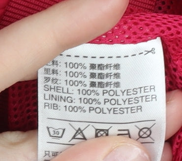 Adidas Womens Red Track Jacket Size 14 Full Zip Sportswear