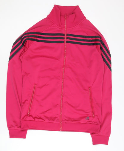 Adidas Women’s Pink Track Jacket Size 12 Full Zip Sportswear