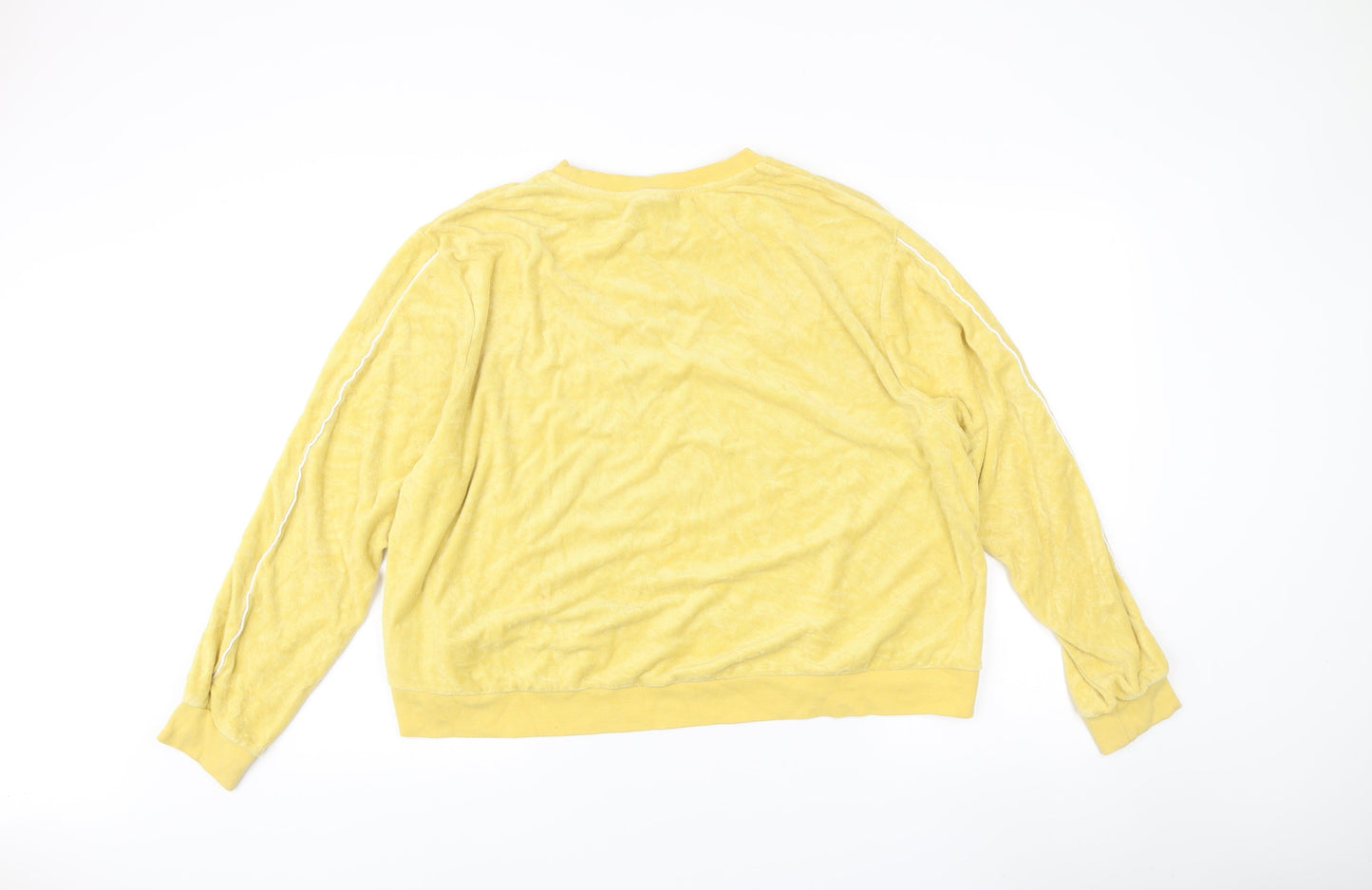 Nike Women Yellow Relaxed Fit Logo Pullover Sweatshirt Size 18
