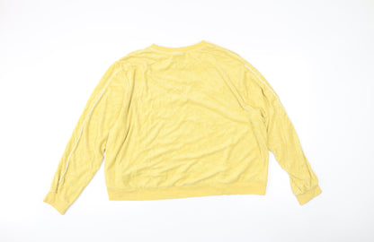 Nike Women Yellow Relaxed Fit Logo Pullover Sweatshirt Size 18