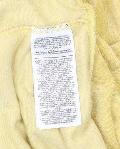 Nike Women Yellow Relaxed Fit Logo Pullover Sweatshirt Size 18