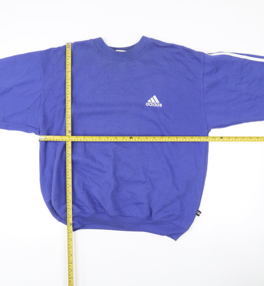 Adidas Men's Blue Pullover Sweatshirt Size M Crew Neck Long Sleeve