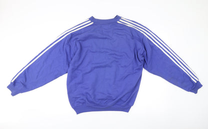 Adidas Men's Blue Pullover Sweatshirt Size M Crew Neck Long Sleeve