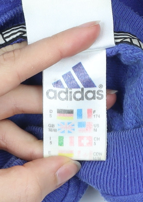 Adidas Men's Blue Pullover Sweatshirt Size M Crew Neck Long Sleeve