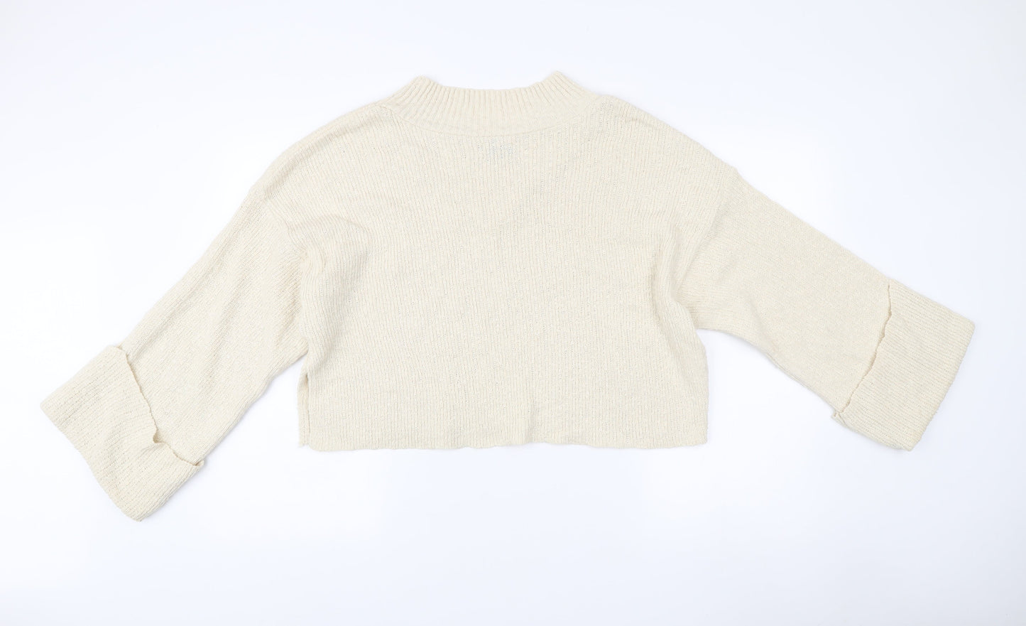 ASOS DESIGN Women’s Ivory Relaxed Pullover Jumper UK 8 V-Neck Knit