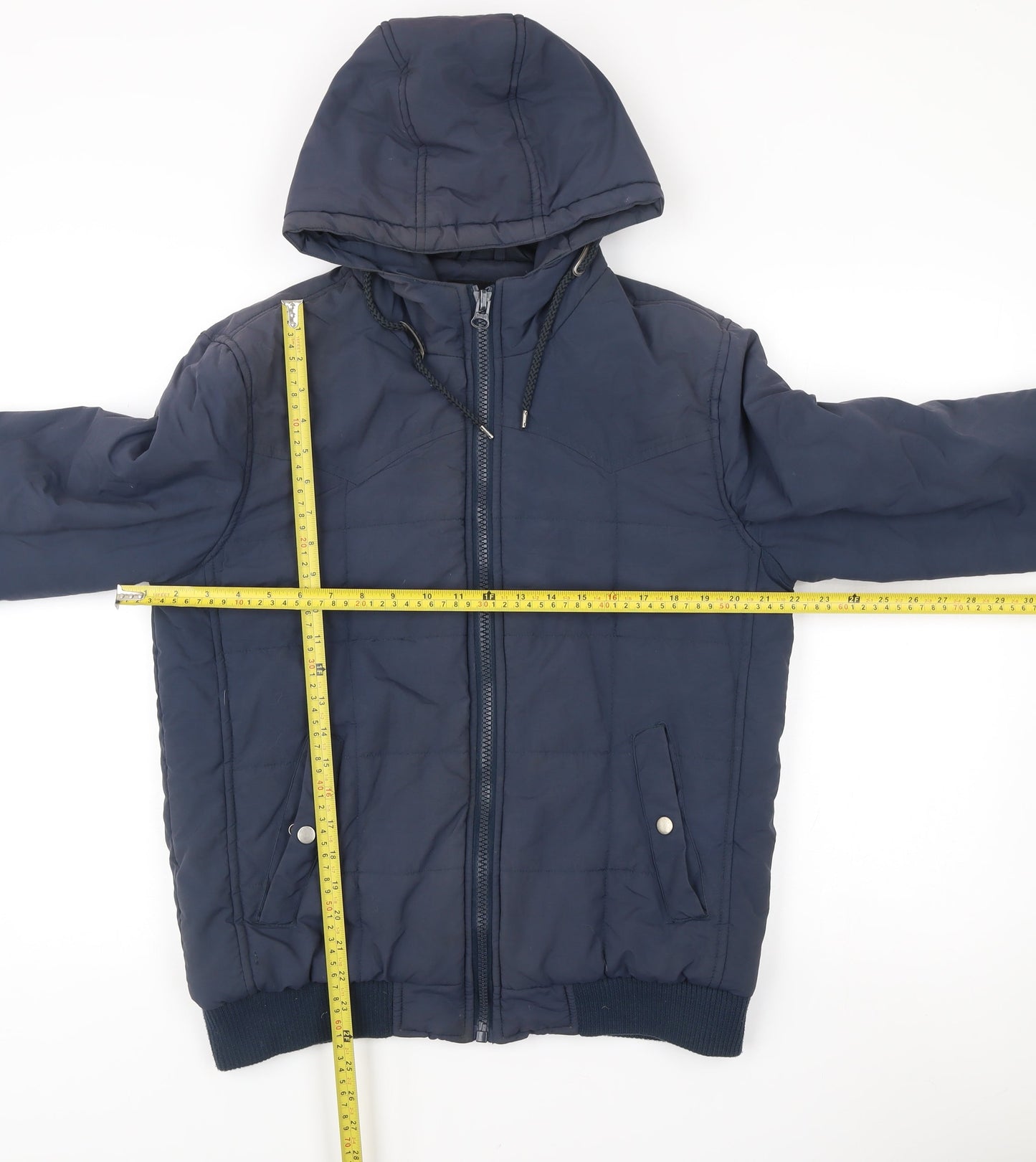 ASOS Men’s Blue Puffer Jacket M Hooded Zip Casual Winter Coat 38-40"