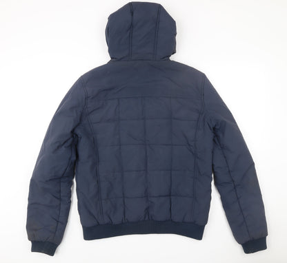 ASOS Men’s Blue Puffer Jacket M Hooded Zip Casual Winter Coat 38-40"