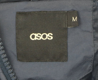 ASOS Men’s Blue Puffer Jacket M Hooded Zip Casual Winter Coat 38-40"