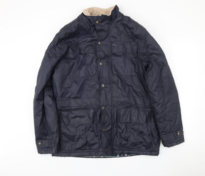 Mens UK Size L Cotton Traders Blue Field Jacket