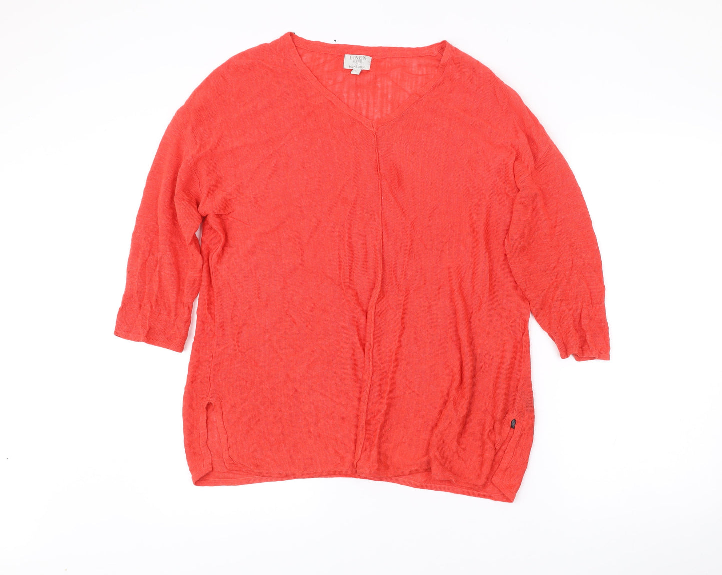Womens UK Size L Monsoon Red Tunic Blouse