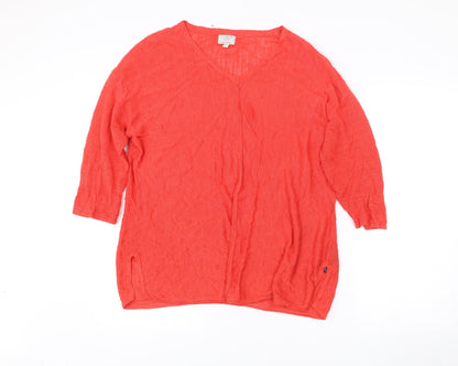 Womens UK Size L Monsoon Red Tunic Blouse