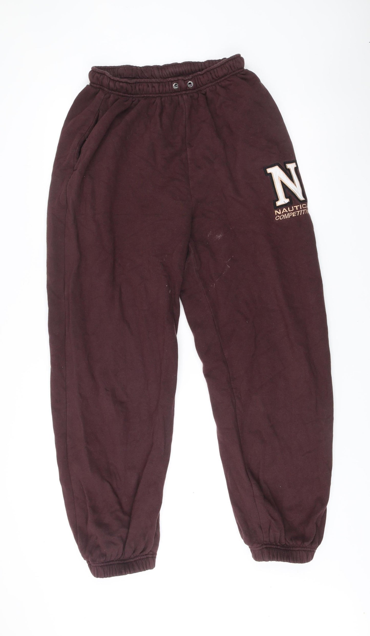 Nautica Women Brown Jogger Sweatpants Size 8 Cotton Blend Activewear