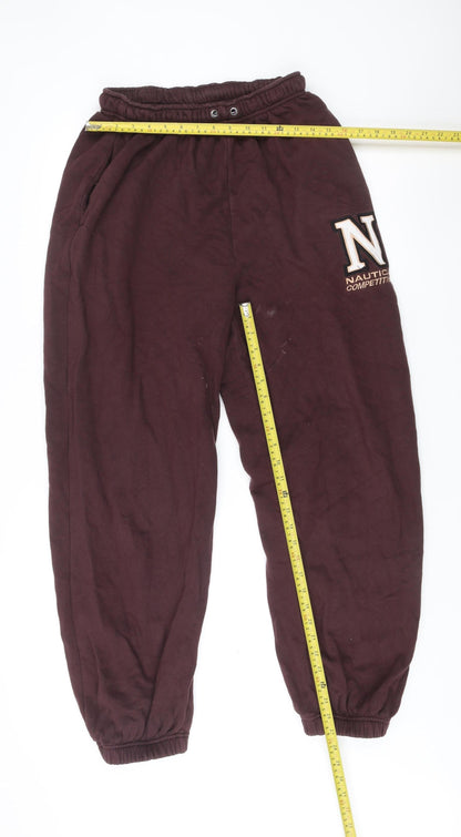 Nautica Women Brown Jogger Sweatpants Size 8 Cotton Blend Activewear