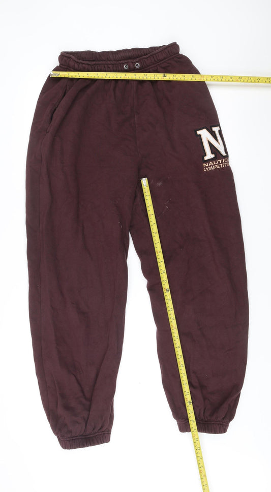 Nautica Women Brown Jogger Sweatpants Size 8 Cotton Blend Activewear
