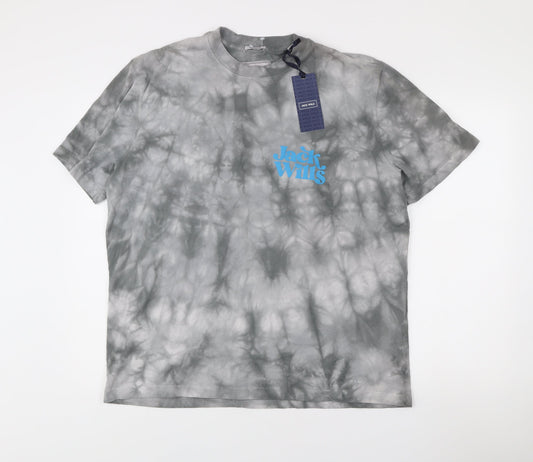 Jack Wills Men’s Grey Tie-Dye Relaxed Fit Cotton T-Shirt M