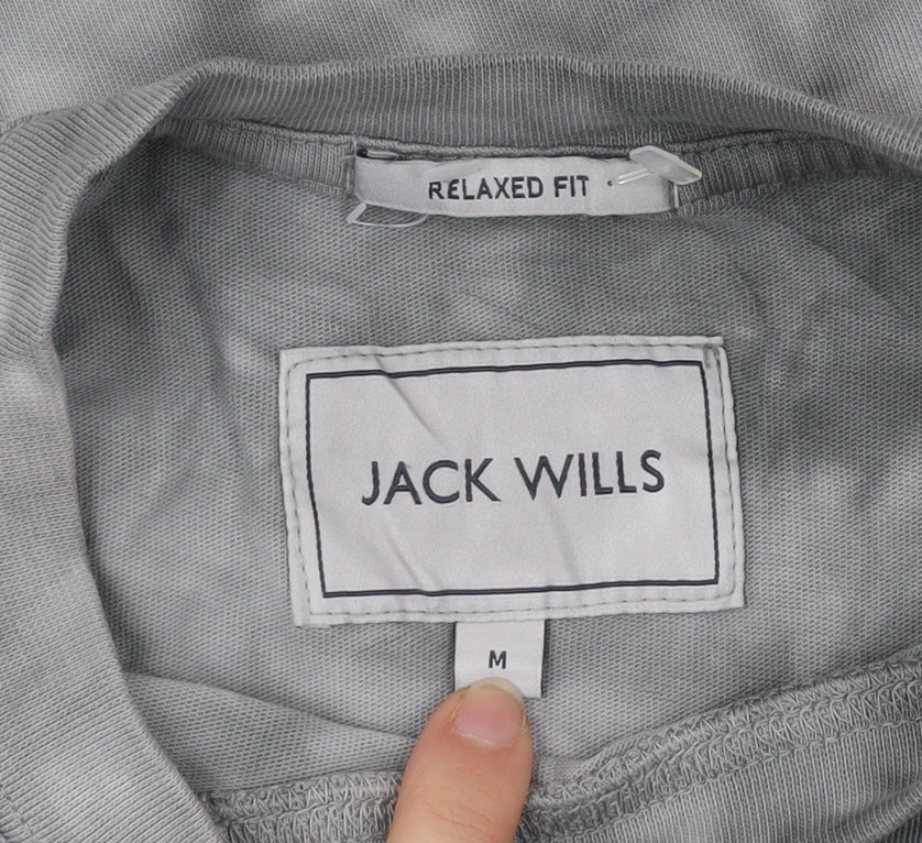 Jack Wills Men’s Grey Tie-Dye Relaxed Fit Cotton T-Shirt M