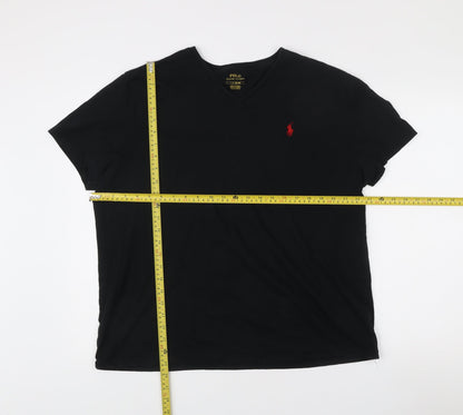 Ralph Lauren Men’s Black V-Neck Cotton T-Shirt Size L Regular Fit