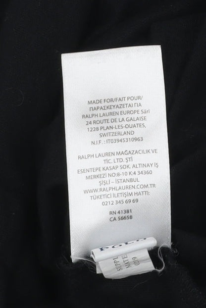 Ralph Lauren Men’s Black V-Neck Cotton T-Shirt Size L Regular Fit