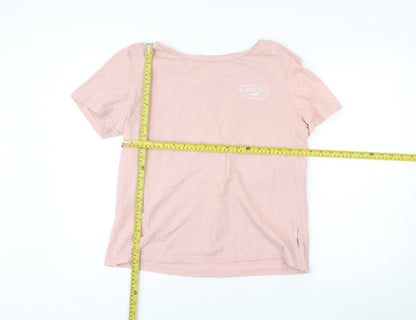Vans Womens Pink XL Basic Cotton Short Sleeve T-Shirt