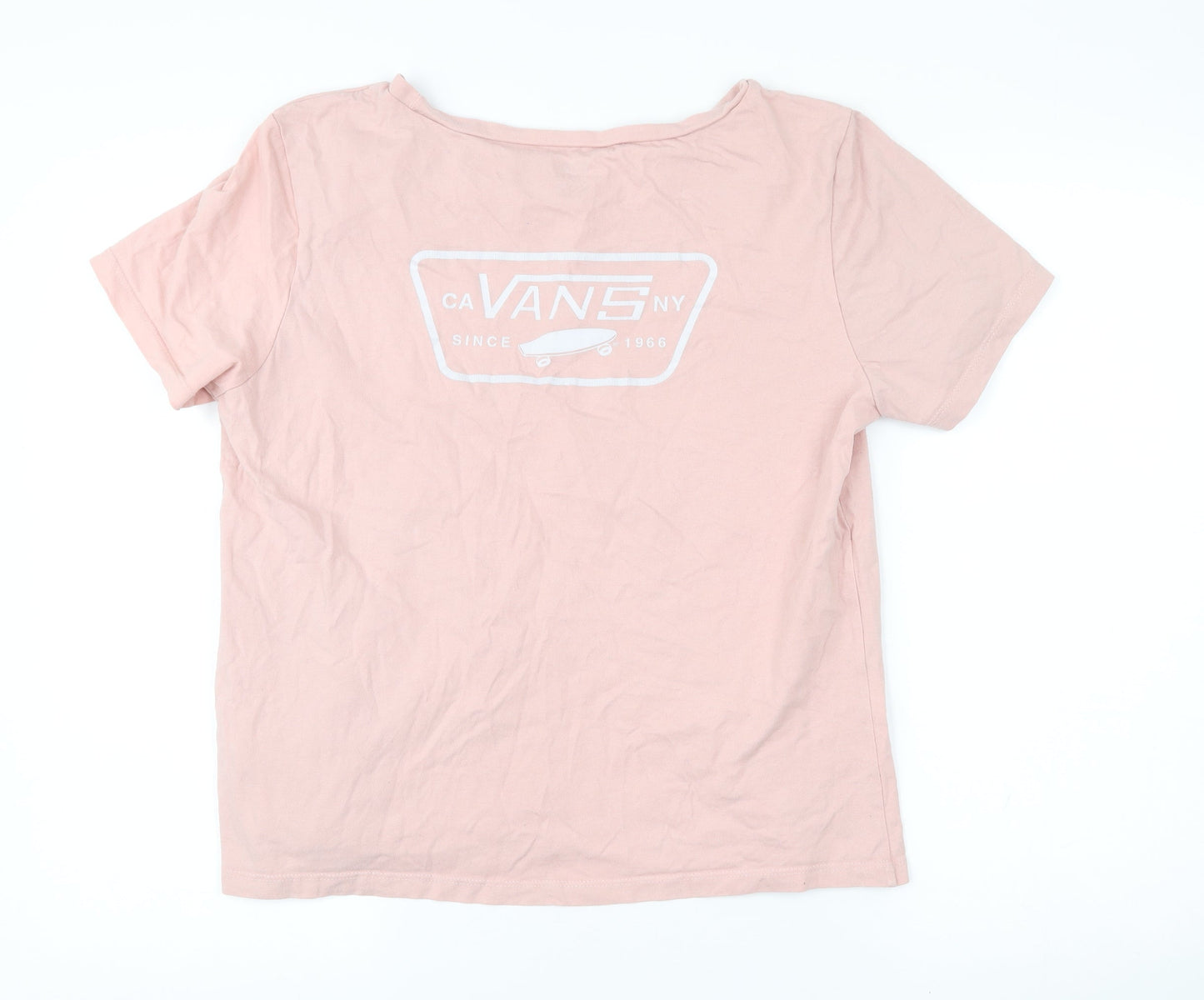 Vans Womens Pink XL Basic Cotton Short Sleeve T-Shirt