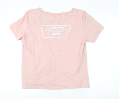 Vans Womens Pink XL Basic Cotton Short Sleeve T-Shirt