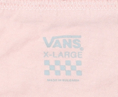 Vans Womens Pink XL Basic Cotton Short Sleeve T-Shirt